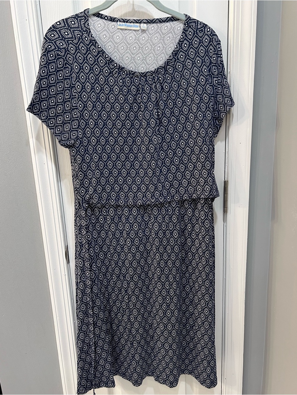 JoJo Maman Bebe Navy and White Nursing-Friendly Dress